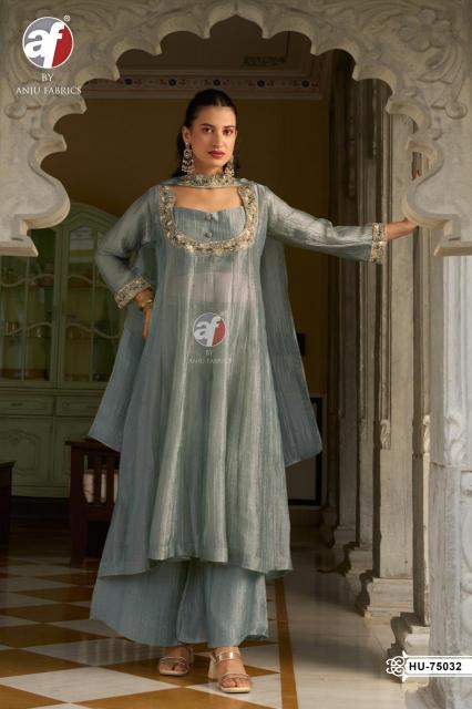 Anju fabrics HU 75032 indo western kurtis in wholesale